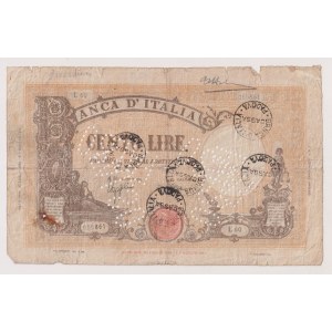 Contemporary Counterfeit Italian Banknotes - Banca d’Italia - 100 Lire Grande B (B.I.) del 17.0...