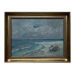 Marian Mokwa (1889-1987), Landscape with a boat