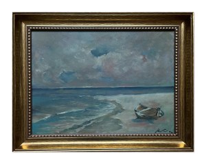 Marian Mokwa (1889-1987), Pejzaż z łódką