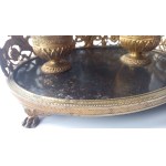 Inkwell bronze gilt black marble mid-19th century.