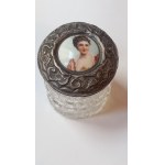 Box Glass Silver Miniature Painting 1st third of 20th century.