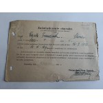 CERTIFICATE OF ILLNESS KATOWICE 1937, PRZEMYSŁAWA SICKNESS FUND OF BAILDON STEELWORKS