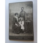 CARDBOARD PHOTO KRAKOW, FOT PAWLIKOWSKI, SOLDIER WITH FAMILY