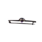 Silver brooch with an amethyst