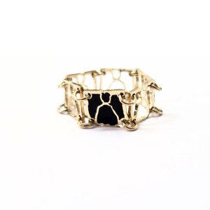 Gold-plated ring from the Métroanonymus series, designed by Artur Majka (one-of-a-kind)