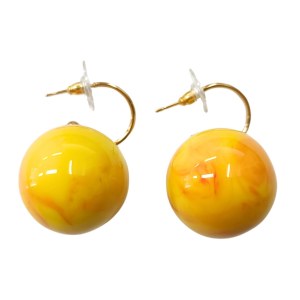 Yellow Summertime Ball Earrings