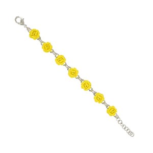 Yellow Romantic Rose Bracelet (Palladium)