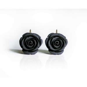 Kolczyki czarne róże Romantic rose