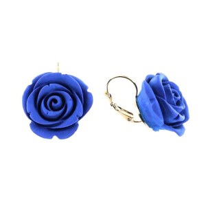 Blue Rose Earrings - Romantic Rose