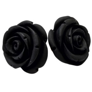 Black Rose Earrings - Romantic Rose
