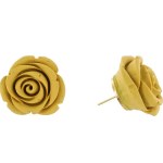 Mustard-colored Romantic Rose Earrings