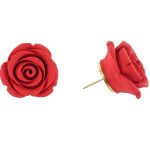 Red Rose Earrings - Romantic Rose