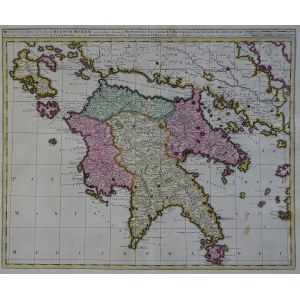 Řecko Peloponés Regnum Moreae Valk 1700