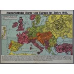 Satirical map of Europe "Humoristische Karte von Europa im Jahre 1914" Lehmann-Dumont