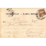 1900 Eszék, Essegg, Osijek; Pfarrkirche / Plébániatemplom, piac, üzletek. Georg Knittel fényképész kiadása...