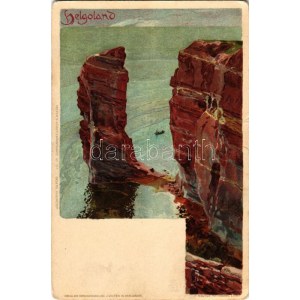 Helgoland, E. Nister / rocks. litho (tear)