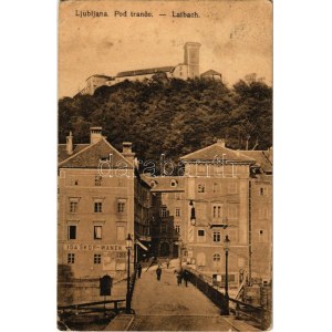 Ljubljana, Laibach; Pod tranco / castle, shops (EB)