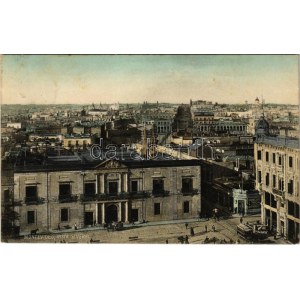Montevideo, vista general / general view, shops, tram (Rb)