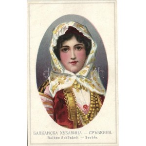 Balkan Schönheit / Serbian folklore, lady, L&B Ser 16365. Dessin 5. litho (EB)