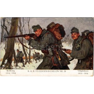 1917 Weltkrieg 1914-1916 - K.u.K. Feldjäger-Bataillon Nr. 29. Verlag K.u.K. Kmdo. der 27. Inf. Trp. Dion. / WWI Austro...