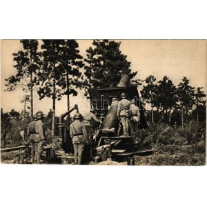 Mortier de 280 pret a tirer / French military, mortar