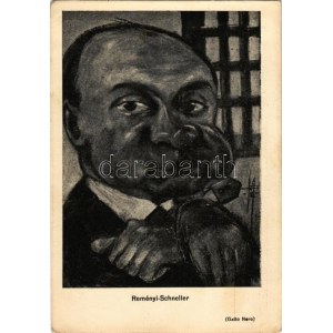 Reményi-Schneller Lajos pénzügyminiszter, náci-szimpatizáns. Nemzetiszocialista-ellenes gúnyos karikatúra ...
