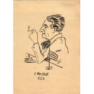 1940 J. Marshall U.S.A. 12 Karikaturen internationaler Schachmeister. Hans Hedewig's Nachf. ...