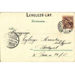 1900 Men playing chess, lady No. 521. litho + ZIMONY - BUDAPEST 18. SZ. vasúti mozgóposta bélyegző (EM...