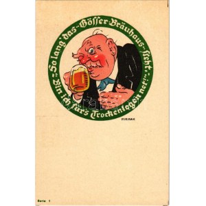 Gösser Brauerei A.G. 2 Worte merke dir Gösser Bier! / Austrian Gösser beer advertisement s...