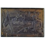 1954. "Lenin Kohászat - A legjobb eredményt elért újítónak" egyoldalas fehérfém díjplakett. Szign.: "MB" (89x100mm) T...