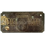 1974. "Orosházi ÁG. (Állami Gazdaság)" egyoldalas, bronz plakett (névtábla?...