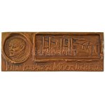 1975 k. "Lenin Kohászati Művek Diósgyőr" egyoldalas öntött bronz plakett (59x149mm) T:AU Hungary ~1975. ...