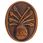 1978. Kisiparosok Országos Szövetsége "KIOSZ 1948-1978" egyoldalas, öntött bronz emlékplakett, hátoldalán gravírozással...