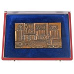 1988. "40 éves a 22. Állami Építőipari Vállalat" kétoldalas bronz emlékplakett eredeti dísztokban (124x69mm) T...