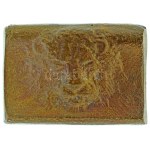 2001. "BÚÉK 2002" kétoldalas, öntött bronz plakett, egyik oldalán oroszlán ábrázolással (24x35mm) T...