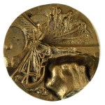 DN "Justitia - 30 év" kétoldalas, öntött bronz emlékplakett (99mm) T:AU