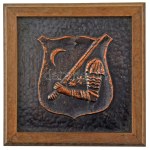 DN "Nagyvázsony" egyoldalas, öntött bronz plakett, a település címerét ábrázoló fa dísztokban (59mm) T:AU...