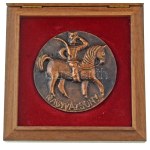 DN "Nagyvázsony" egyoldalas, öntött bronz plakett, a település címerét ábrázoló fa dísztokban (59mm) T:AU...