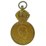 1890. "Bronz Katonai Érdemérem" aranyozott bronz kitüntetés mellszalag nélkül T:XF kopott aranyozás Austro...