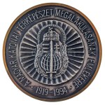 1994. "A Magyar Katonai Térképeszet magalakulásának emlékére 1919-1994" kétoldalas ezüstpatinázott bronz emlékérem ...