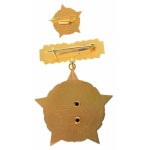 1960 k. "Kiváló Feltaláló arany fokozata" aranyozott, zománcozott kitüntetés miniatűrrel, eredeti tokban T...