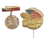 Csehszlovákia ~1960-1980. "SČSP" Csehszlovákia-Szovjetúnió festett Al jelvény + "Nyári fesztivál - Česká Lípa...