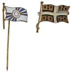 DN 2xklf fém zászlós jelvény, egyik zománcozott T:AU