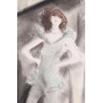 Detre Szilárd (1891-1945): Párizsi kokott, 1930. Vegyes technika, papír. Jelzett. Lap teteje kartonra kasírozva...
