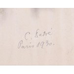 Detre Szilárd (1891-1945): Párizsi kokott, 1930. Vegyes technika, papír. Jelzett. Lap teteje kartonra kasírozva...