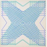 Fajó János (1937-2018): Kereszt I, 1975. Szitanyomat, karton. Jelzett, számozott (0/17), 68,5x68,5 cm. ...