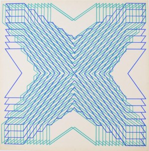 Fajó János (1937-2018): Kereszt I, 1975. Szitanyomat, karton. Jelzett, számozott (0/17), 68,5x68,5 cm. ...