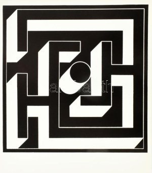 Bak Imre (1939-2022): Kompozíció (cím nélkül). Szitanyomat, papír, jelzés nélkül. 28x27...