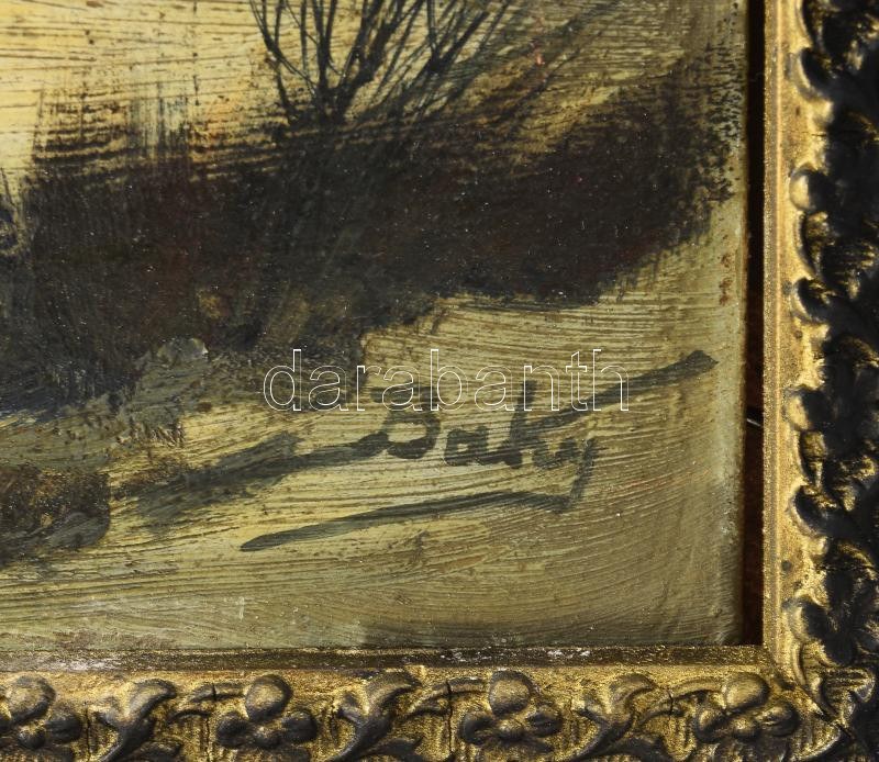 Baky Albert (1868-1944): Szarvas. Olaj, karton, jelzett. Dekoratív ...