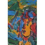 Csepeli Németh Miklós (1934-2012): Női akt. Olaj, papír, jelezve jobbra lent. 24x15,5 cm. Üvegezett fakeretben...